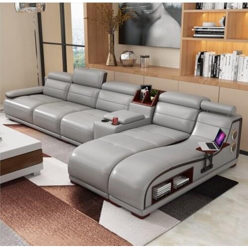 Living Room Sofa set corner sofa massage real genuine cow leather sectional sofas neoclassical muebles de sala moveis para casa