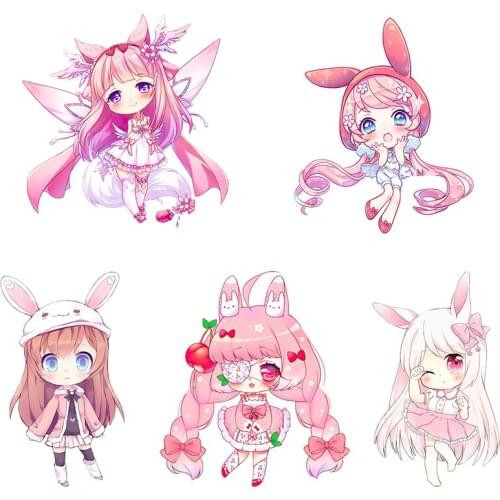 Three Ratels CA89 Nekopara Cute Anime Girl Car Sticker Fuel Tank Cap&Rearview Mirror Waterproof Decal