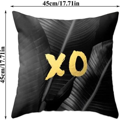 45*45cm White Gold Foil Linen Cushion Cover Leaf Flowers Pillow Cover for Home Chair Sofa Nordic Style Decorative Pillowcase