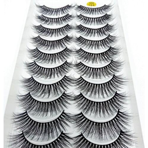 HBZGTLAD 10pairs 3D Mink Lashes Natural Long False Eyelashes Dramatic Volume Fake Lashes Makeup Eyelash Extension Silk Eyelashes