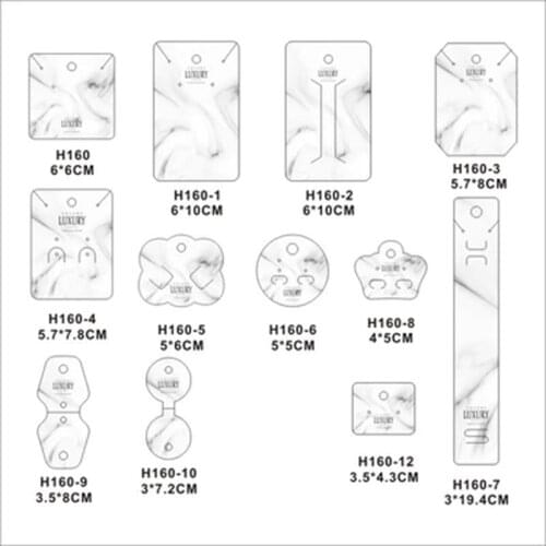Newest 100pcs Hairpin Tags Packing Card Jewelry Card Tag White Marbling Earrings Necklace Display Cards Accessory