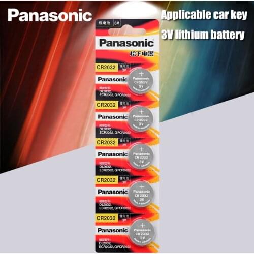 Panasonic Original 5pcs/lot cr 2032 Button Cell Batteries 3V Coin Lithium Battery For Watch Remote Control Calculator cr2032