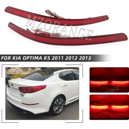 1 pair Rear Bumper Reflector Light For Kia Optima K5 2011 2012 2013 Tail Stop Turn Signal Lamp Car Accessories Rear Brake Light