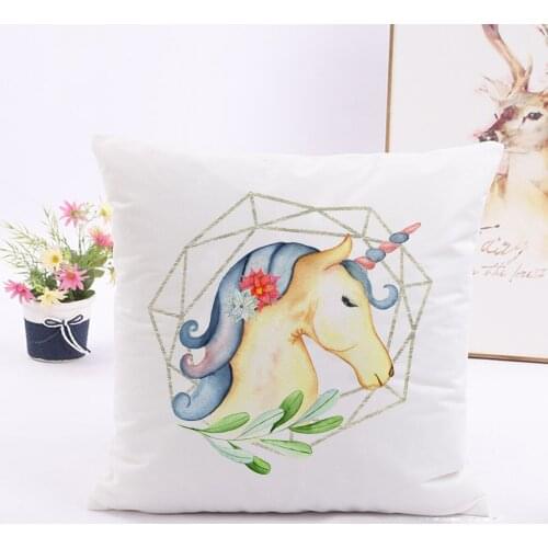 Cute Cartoon Unicorn Print Pillow Covers 45*45CM Pillows Home Decor Pillowcase Car Cushion Cover