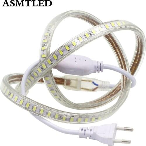Led Strip Tape AC220V SMD 5630 Flexible led lights Stripe 120 leds/Meter Waterproof For Outdoor garden Kitchen cabinets lighting