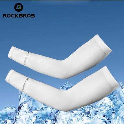 ROCKBROS Arm Sleeve Cycling Arm Warmers Summer MTB Bike Bicycle Sleeves Armwarmer UV Protection Cuff Basketball Arm Sleeves