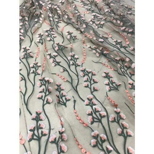 High Quality Nigerian French Lace Embroidered Tulle Lace Fabric For Wedding Dress SYJ-366818 African Lace Fabric