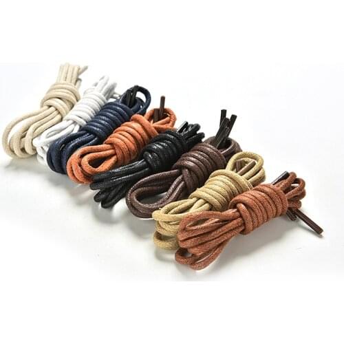 1 Pair 60-180cm Laces High Quality Waxed Round Shoelaces Shoestring Boots Sports Shoes Cable Ropes Fashion Casual Leather