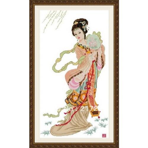 14CT Cross Stitch Kit Fairy Chinese Beauty FREE shipping CS-028WM-A