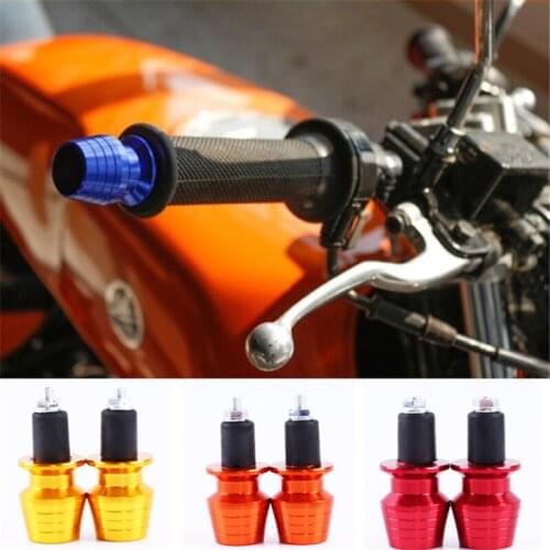 2Pcs Motorcycle Handlebar Grips Bar End Plug For Sport Bike Street