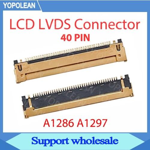 50pcs / 20pcs New LCD Cable 0.4mm 40pin Connector For Macbook Pro A1286 A1297 2008-2012year LCD LED LVDS Cable Connector