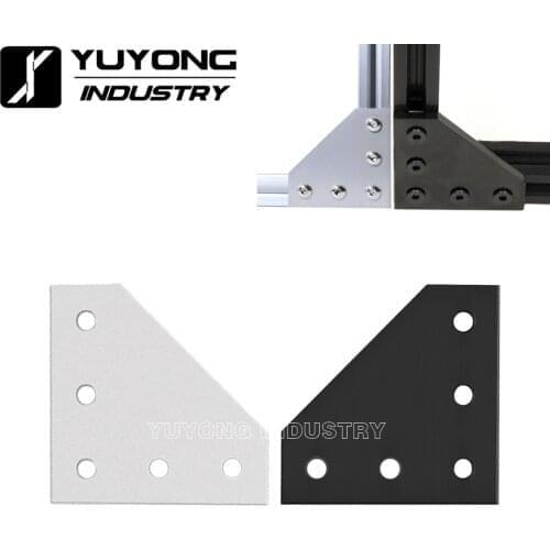 100Pcs/Lot 3D Printer 90 Degree 60 x 60 x 4MM L type with 5 Hole Joining Plates for CNC 2020 V-slot Aluminum Profiles