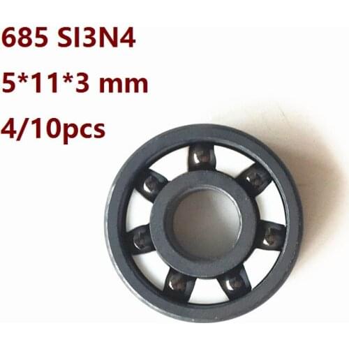 4/10pcs 685 Full SI3N4 ceramic bearing 5*11*3mm full Ceramic bearings silicon ceramic deep groove ball bearing