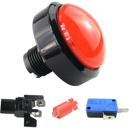 5 Colors LED Light Lamp 60MM Convexity Big Round Arcade Video Game Player Push Button Switch