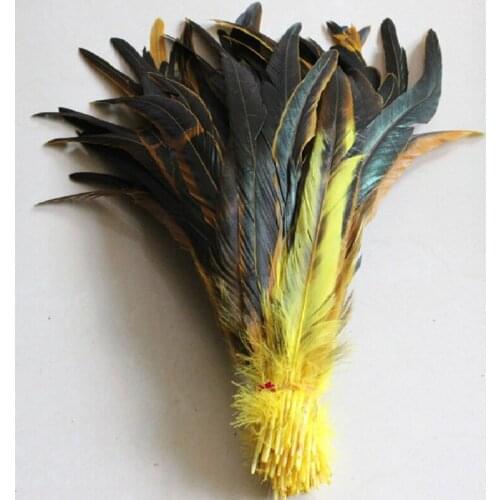 Wholesale 500PCS yellow Rooster Tail Feathers 30-35 cm / 12-14 inches