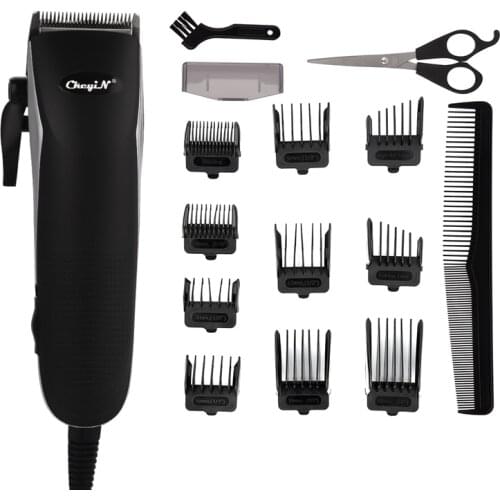 7W Electric Hair Clipper Men Strong Power Corded Barber Professional Hair Trimmer Low Noise Hair Cutting Machine 10 Guide Combs