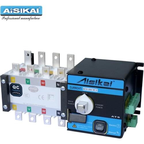 AISIKAI SKT2-20A/4P ATS controller dual power automatic transfer switch parts 220V 380V electric diesel generator panel boar
