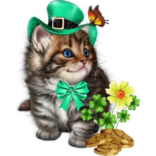 Full Square Round Diamond 5D DIY Diamond Painting "Animal Cat" Embroidery Cross Stitch Rhinestone Mosaic Painting Decor Gift