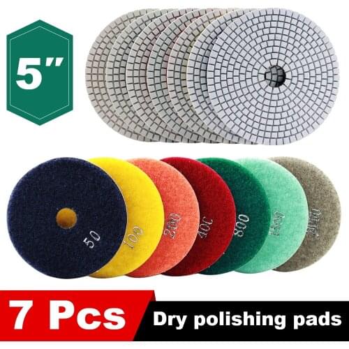Free shipping 5 inch diamond polishing pads 125mm granite marble stone dry and wet polishing