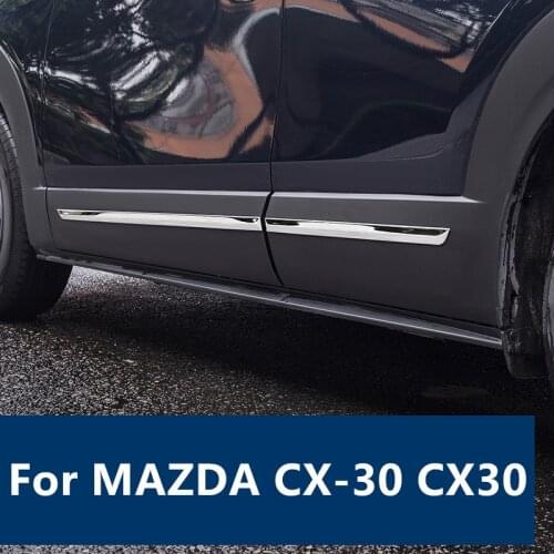 For MAZDA CX-30 CX30 Modified special exterior side skirt anti-collision strip decoration car door bright strip accessories