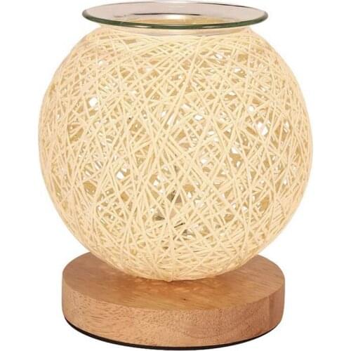Electric Oil Burner,Aromatherapy Lamp,Bedroom Aroma Lamp,LED Table Light Rattan Ball for Home/Office/Hotel EU Plug