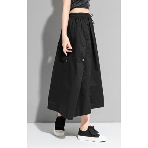 European and American street fashion A-style large swing skirt 2021 summer new elastic waist large casual medium length skirt