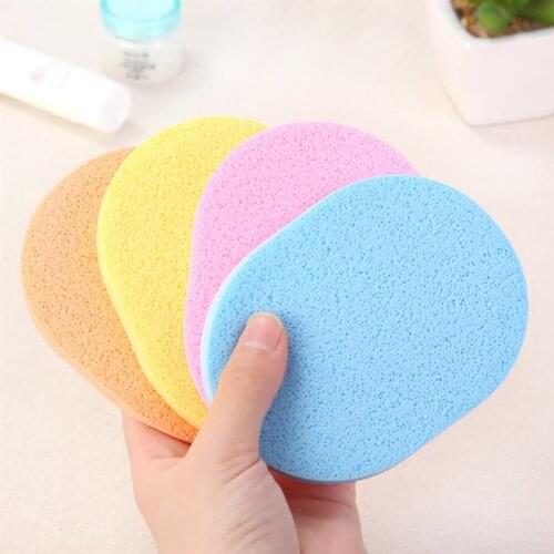 50pcs Wash Face Sponge Facial Cleansing Sponge Fashion Makeup Tools Compressed Pad Powder Puff (Random Color)