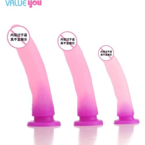 Gradient color fake penis silicone adult sex toy simulation penis female masturbation device sex toys
