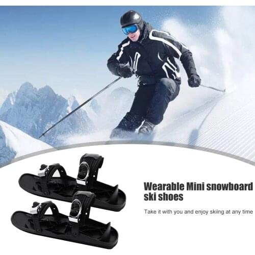 Ski Skates Snow Shoes Mini Ski Skates for Snow The Short Skiboard Snowblades Adjustable Winter Ski Shoes Adjustable Binding