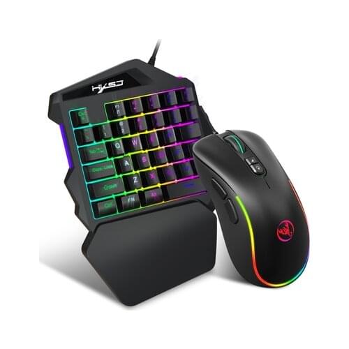 V100 Set Film Game Keyboard Left Hand Manipulator Feel Chicken Artifact One-Handed Backlight 35 Keys