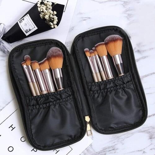 10Pcs Champagne Makeup Brush Set For Foundation Powder Blush Eyeshadow Lip Cosmetics Beauty Tools Pinceaux Maquillage With Bag