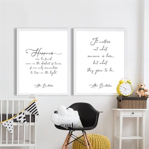 Dumbledore Quote Print Happiness Can Be Found Canvas Painting Modern Poster Wall Art Pictures for Kids Room Living Room Decor