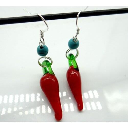 Natural stone Red pepper Quartz crystal Turquoises charms Earring pendant for diy Jewelry making Earring Pendant Accessories