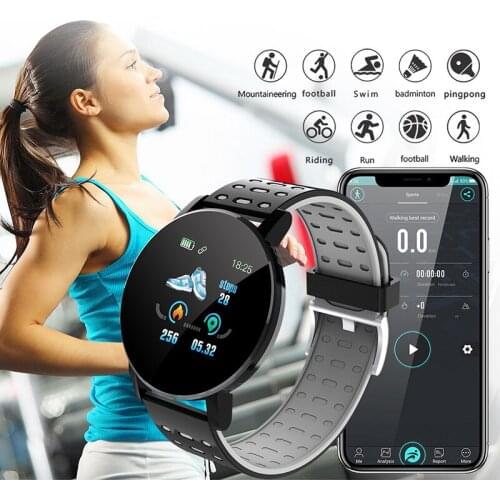 2021 New 119S Colorful Touch Screen 3D Sport Watch Pedometer Smart Watch Fitness Heart Rate Monitor Women MEN Smartwatch