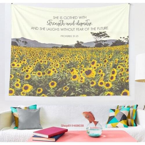 Proverbs and Sunflowers tapestry Yoga Buddha Indian Mandala Tapestry Wall Hanging Boho Decor Macrame Hippie Witchcraft