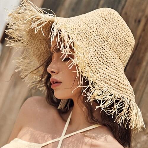 Summer Girl Hat Hot Sale High Quality Womens Big Brimmed Beach Hat Leisure Seaside Vacation Sunscreen Sun Hat For Dropshipping