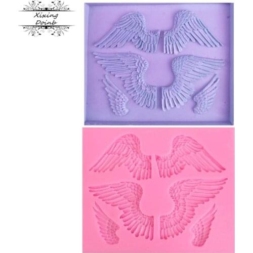 DIY large angel wing silicone mold birthday cake decorating soft candy mold cake chocolate candy mold