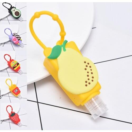 Funny Fruit Food Silicone Bath Baby Shower Hand Sanitizer Bottle Holder Portable