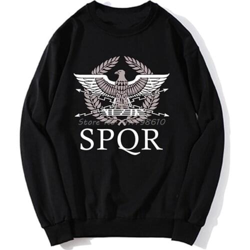 Spqr Eagle Rome Latin Men Navy Blue Unisex New Spring High-Elastic Hoodie Funny Spring Autumn Sweater Streetwear Sweatshirt