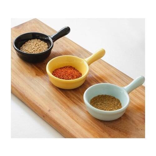 Creative Japanese Style Mini Soy Sauce Mustard Handle Dish Ceramic Small Dish Taste Vinegar Dish Seasoning Sauce Sauce Dish