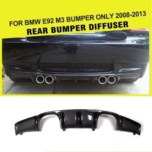 Carbon Fiber / FRP Black Auto Car Rear Bumper Guard Lip Diffuser Spoiler for BMW E92 M3 2008 - 2013 Add On Style
