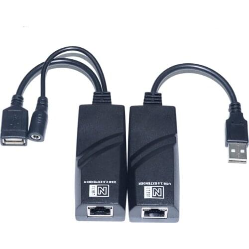 USB 2.0 Extension Extender Adapter Up To 100M Using CAT5/CAT5E/6 RJ45 Lan Network Ethernet Repeater Adapter with charger