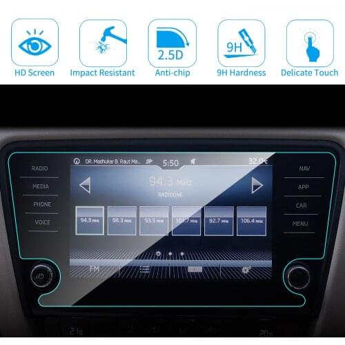8 Inch Car Screen Protector for Skoda Octavia Car GPS Navigation Screen Tempered Glass Touch Screen LCD Display Protective Film