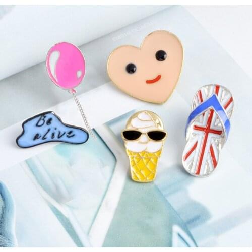 1PCS balloon/slipper/drinks Series Badges on A Pin Badges for Clothes Free Shipping Badge for Backpack metal Badges