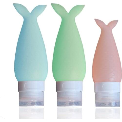 1PC 48/90ML Outdoor Travel Suit Creative Gift Portable Silicone Lotion Refillable Bottle Cosmetic Silicone Empty Bottle