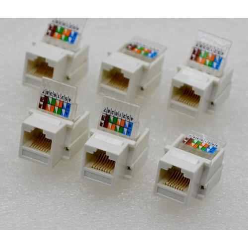 100pcs New RJ45 Network Jack Connector CAT6 Network Module Six types of Gigabit free line Module Special Wholesale Free Shipping