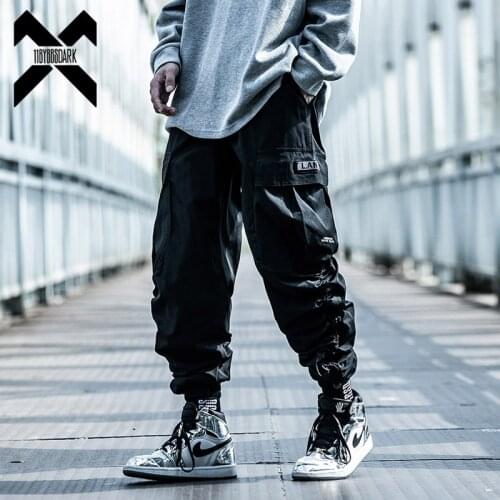 11 BYBBS DARK Hip Hop Cargo Harem Pants Men Streetwear Joggers High Street Casual Pockets Male Streetwear Black Harajuku WB042
