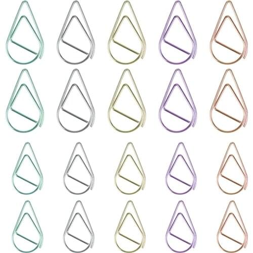 Kaobuy 20/50 pcs Drop Shape Paper Clips Metal Material Paper Clips Bookmark Clips Office School Supplies Quilting Craft Supplies