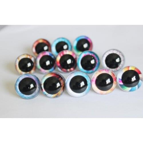 20pcs F13B---new style 13mm--28mm round clear toy safety eyes colorful eyes + hard washers for diy doll--size color option