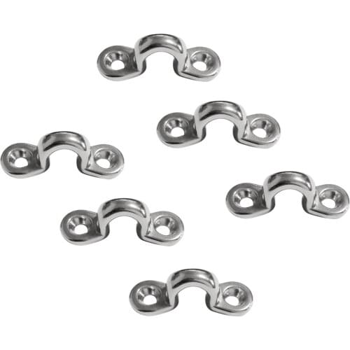 6 Set Marine Pad Eye Marine Kayaking Bimini Top Boat Rigging Loop Stainless Steel Pad Eye Straps